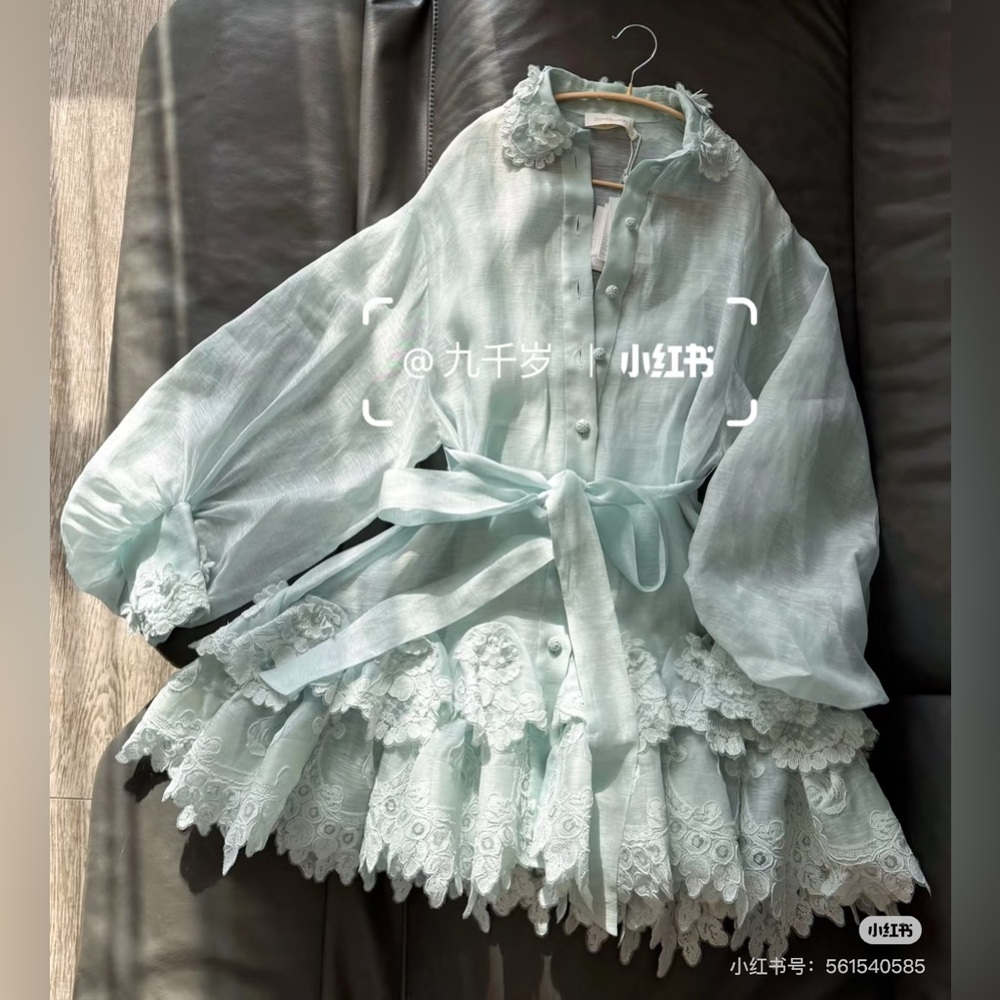 NWT zimmermann green lace dress size 0